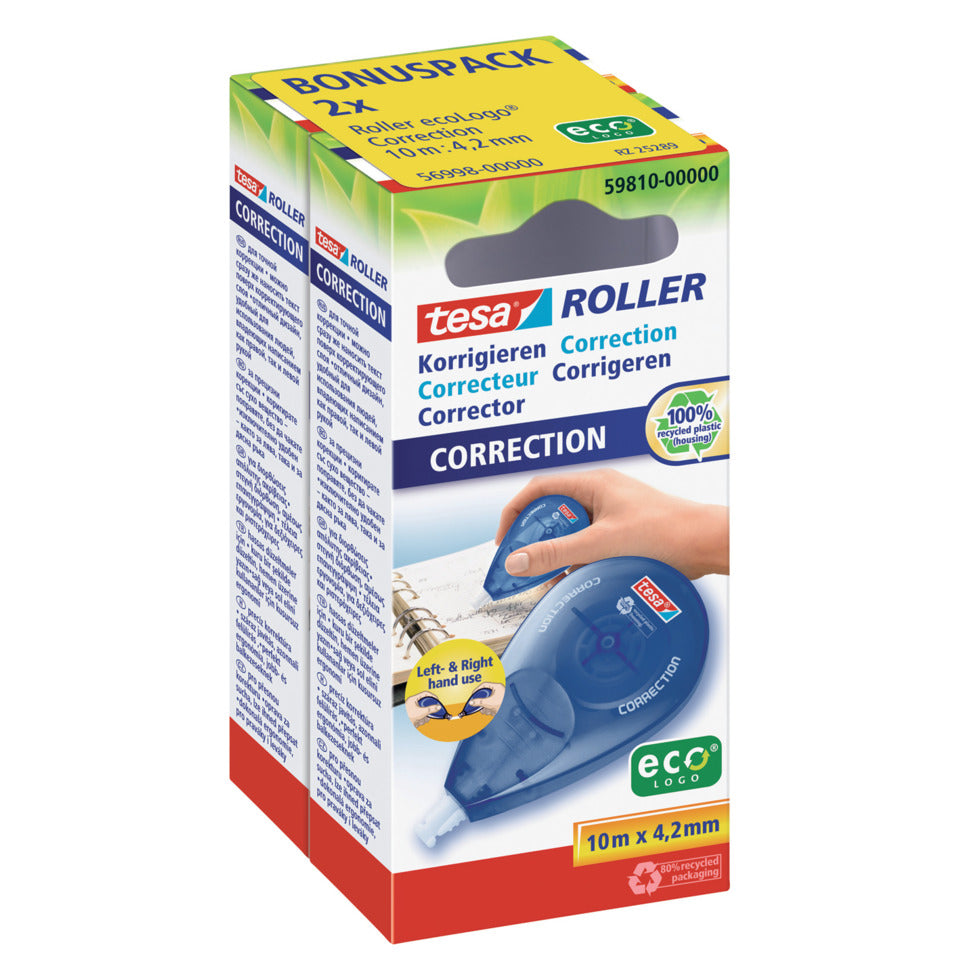 Korrekturroller ecoLogo®, 10mx4,2mm, 2 Stück TESA 56998-00000-00 TESAFILM 56998-00000-00  2St