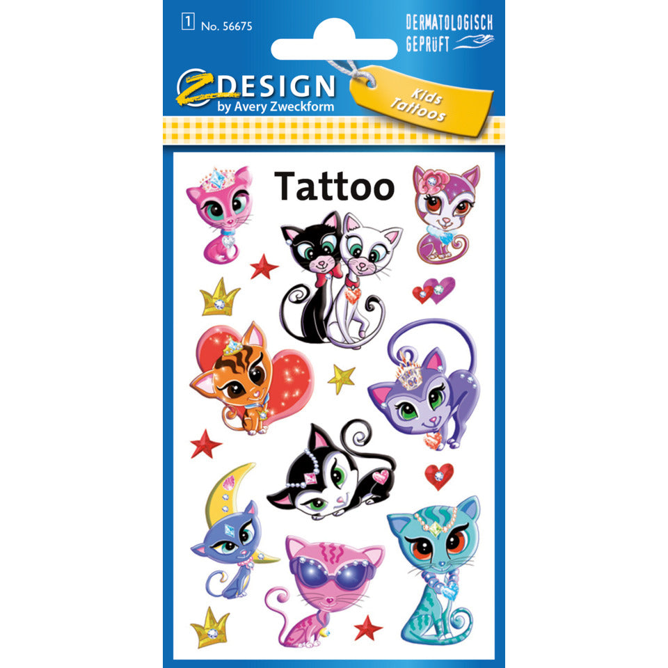 Tattoos Cats DeLuxe, 17 Stück AVERY ZWECKFORM 56675