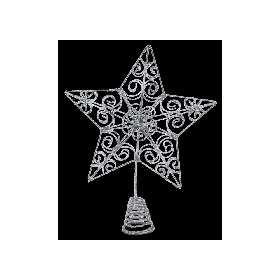 Baumbehang Drahtstern, 20cm, silber  17836 Glitter 17836 Glitter 20cm