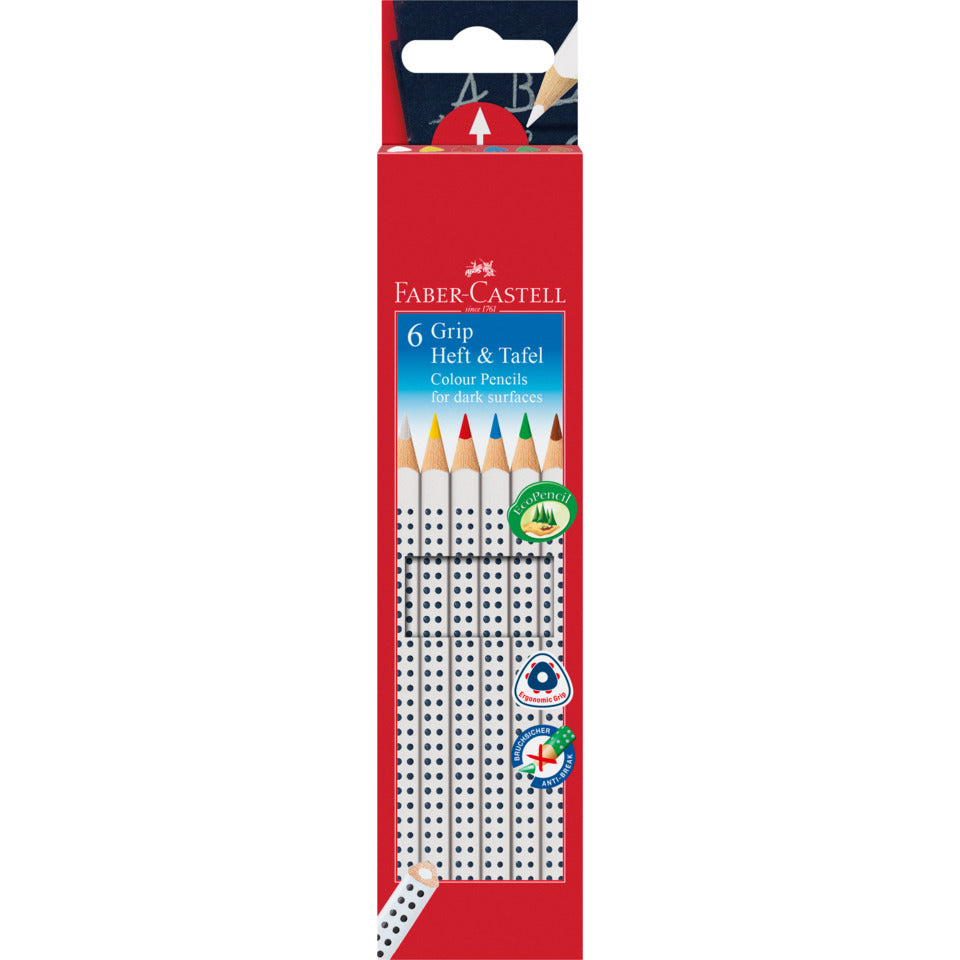 Farbstiftetui Grip Heft & Tafel, 6 Stück FABER CASTELL 113210