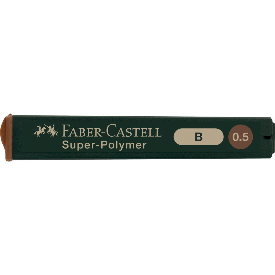 Feinmine Super Polymer B, 0,5mm, 12 Stück, schwarz FABER CASTELL 120501 FABER CASTELL 120501 12St
