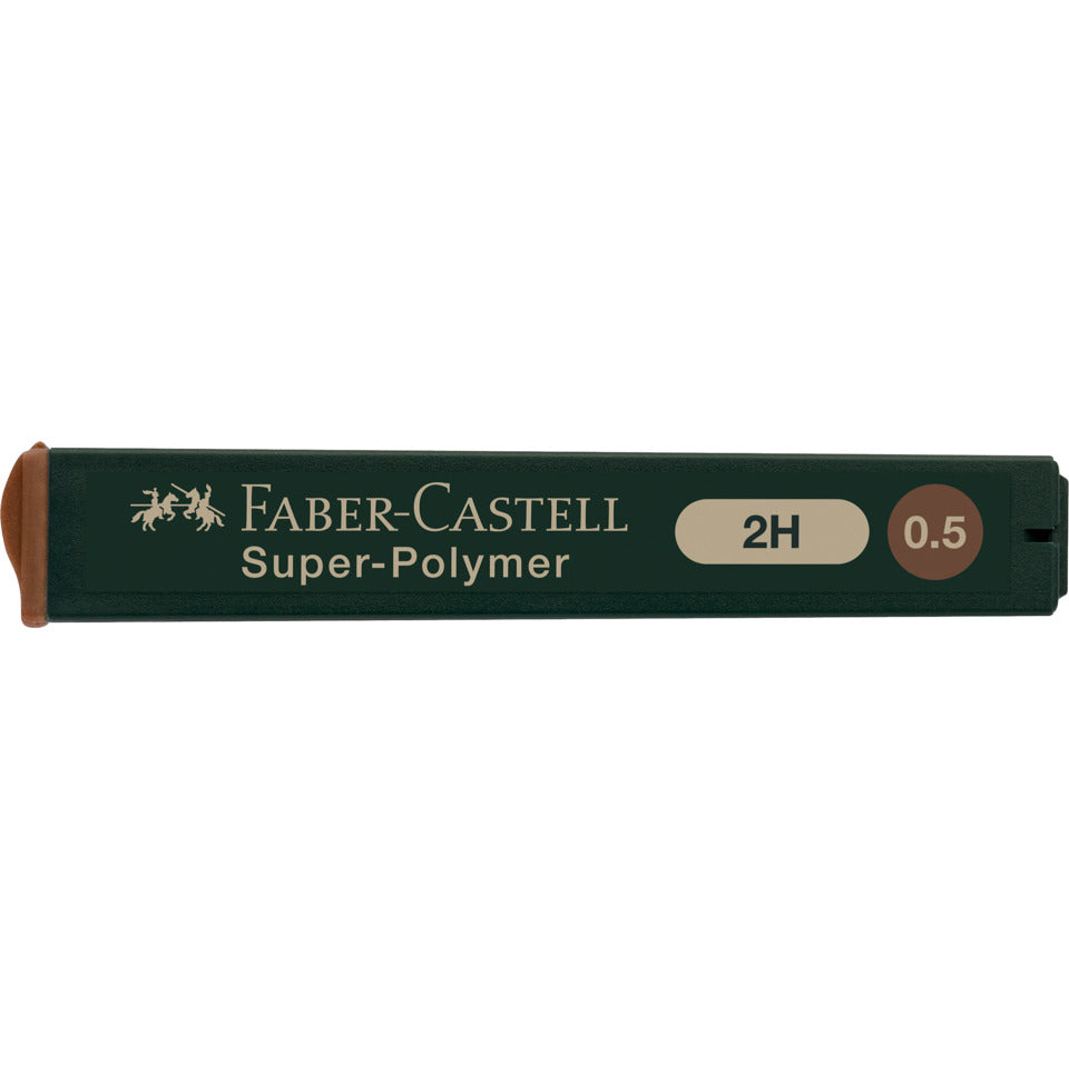 Feinmine Super Polymer 2H, 0,5mm, 12 Stück, schwarz FABER CASTELL 120512 FABER CASTELL 120512 12St