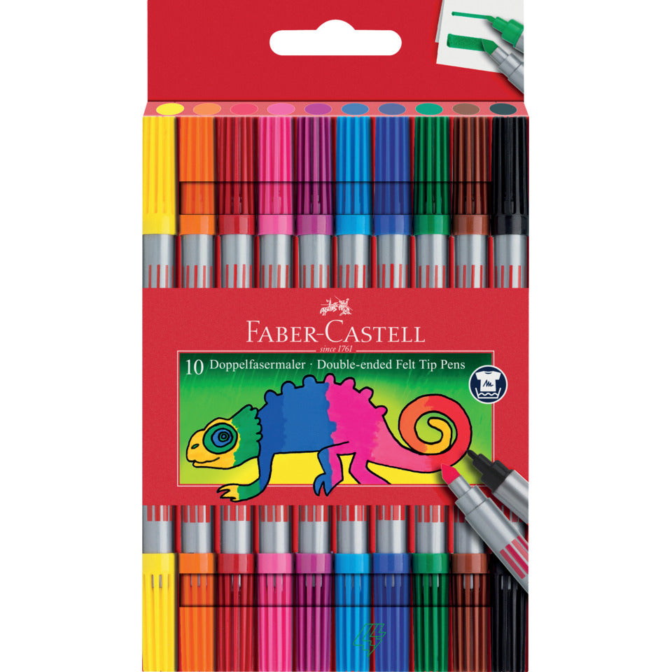 Faserschreiber Zweispitz Duo, 10 Stück, sortiert FABER CASTELL 151110