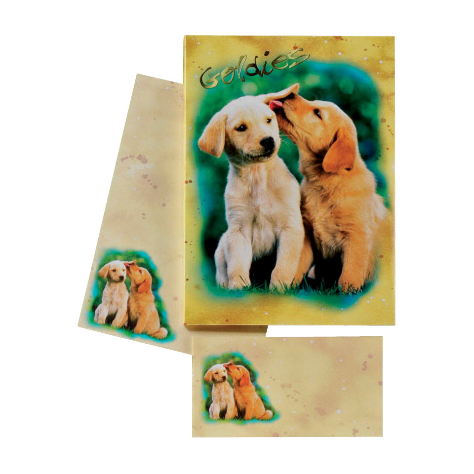 Briefpapier - Motiv Welpen, 10 Umschläge/10 Briefbögen DFW 180350 DFW 180350 Hundewelpen