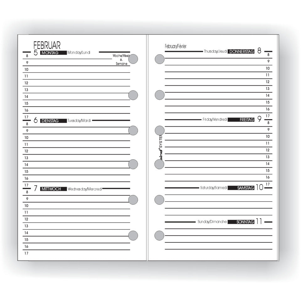 System-Kalender A7, Bind System, 1W/2S BIND 570227 BIND 570227 Jahresplaner