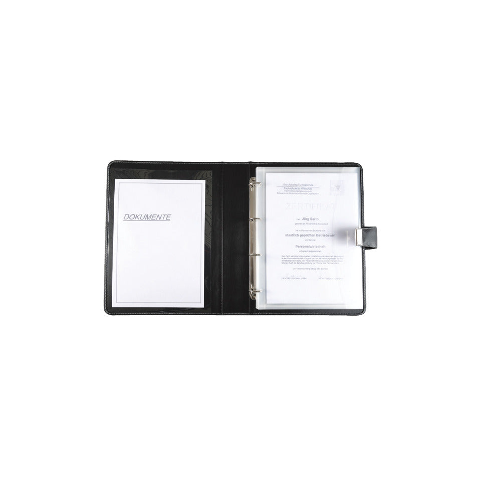 Dokumentenmappe A4, 280 x 360 x 45 mm, Lederimitat, schwarz ALASSIO 31514 JÜSCHA 31514