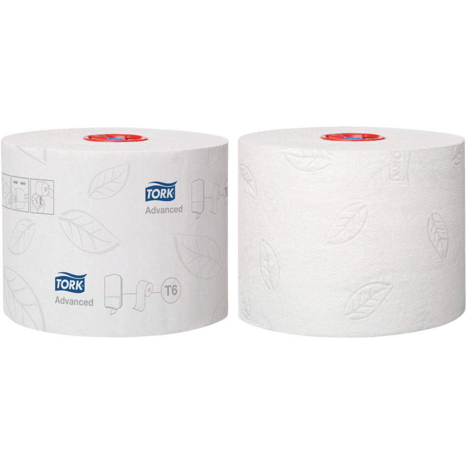 Toilettenpapier Advanced System T6, 2-lagig, 27 Rollen á 100 m, weiß TORK 127530 TORK 127530 2-lagig