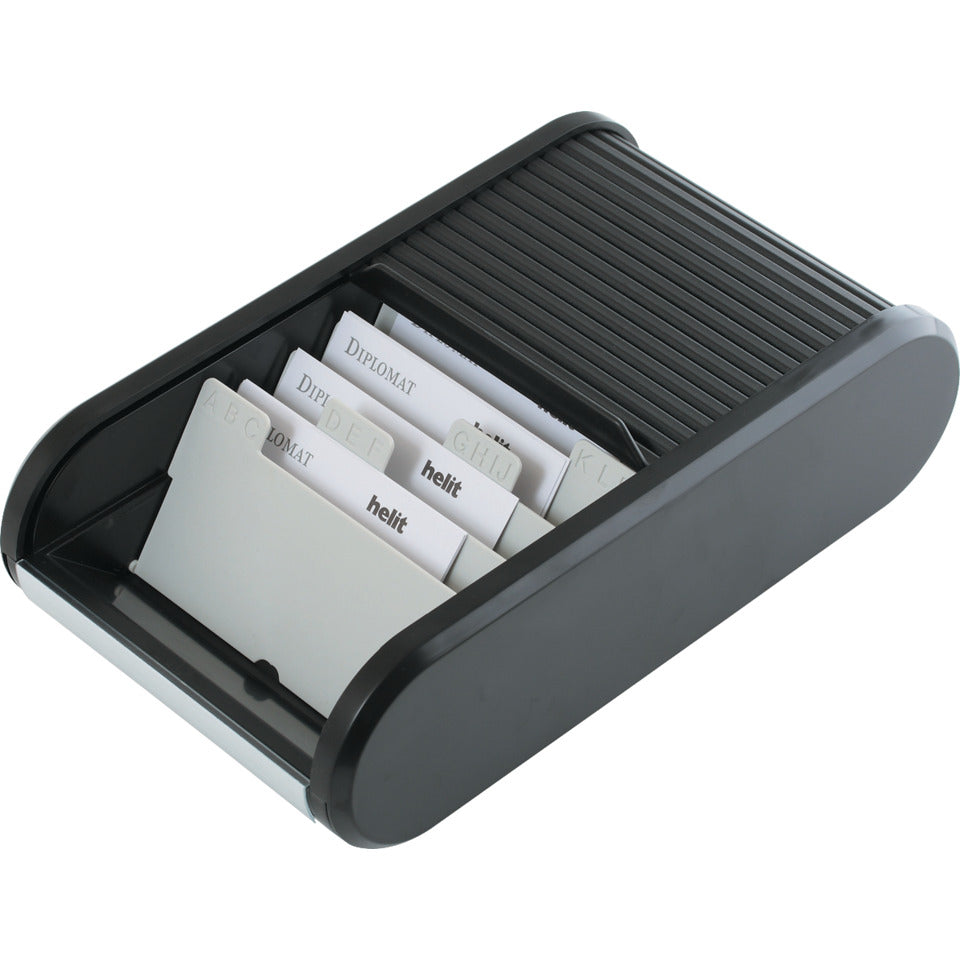 Visitenkartenbox Linear, für 300 Karten, schwarz HELIT H6218095 HELIT H6218095 f. max. 300 Karten