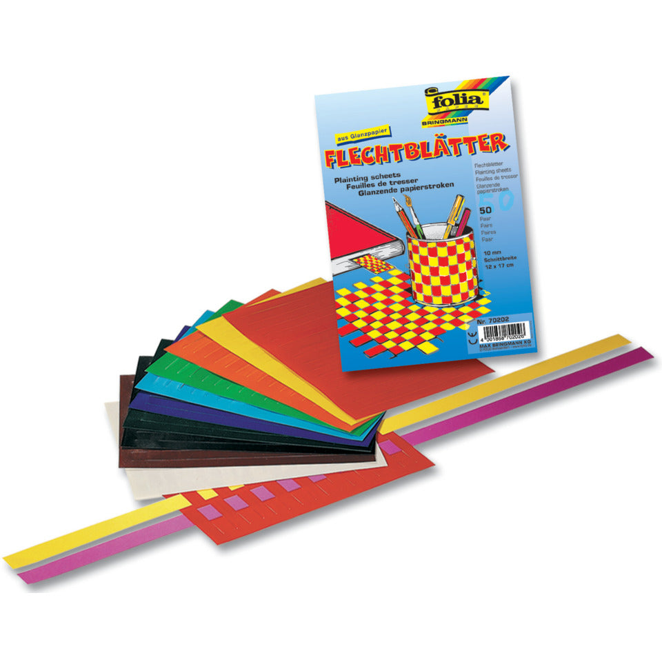 Flechtblätter, 12x17cm, 10 Stück, bunt FOLIA 760 FOLIA 760 10Paar bunt sort.