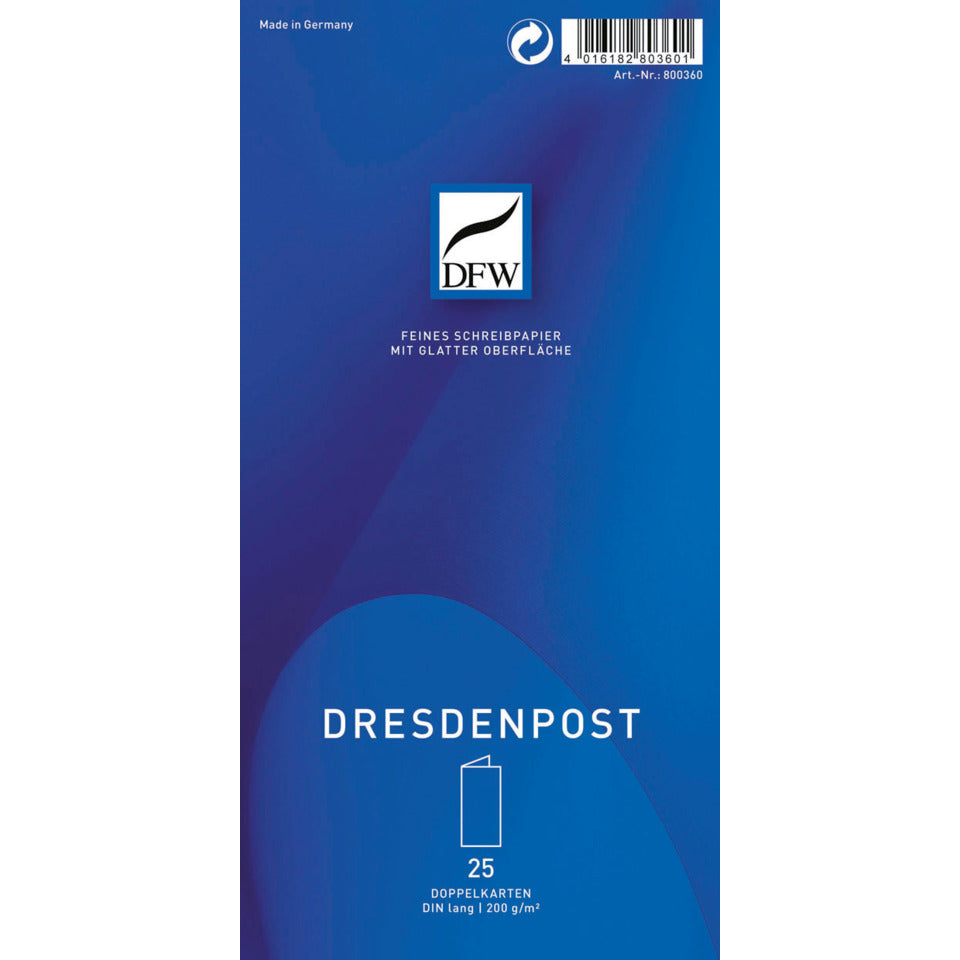 Briefkarte DL hoch, 25 Stück DFW 800360 DFW DRESDNER 800360  Dresden Post