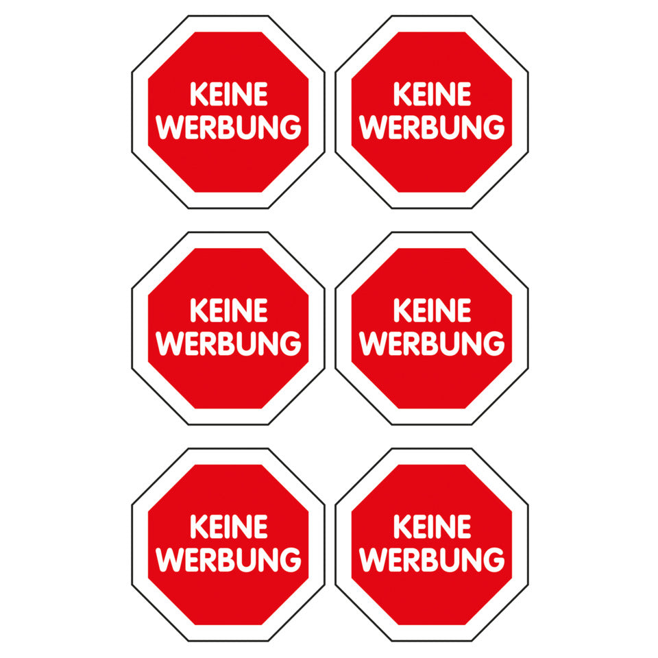 Hinweisetiketten ''Keine Werbung'', 6 Stück AVERY ZWECKFORM 59505