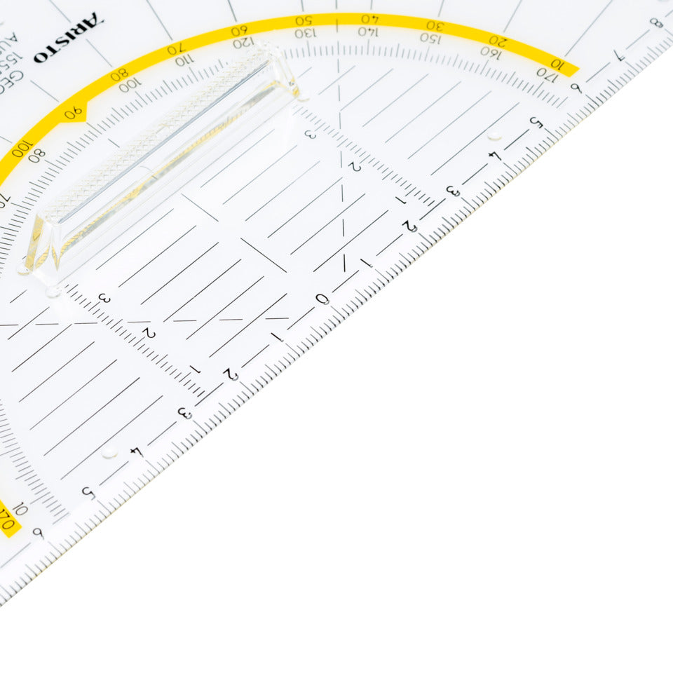 Geodreieck® 22.5 cm, mit Griff, Facette an Hypotenuse, Tuschenoppen ARISTO AR1555/2