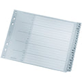 Plastikregister A-Z, A4, halbe Höhe, PP, 20 Blatt, grau LEITZ 1262-00-00 LEITZ 12620000 Plastik überbr.