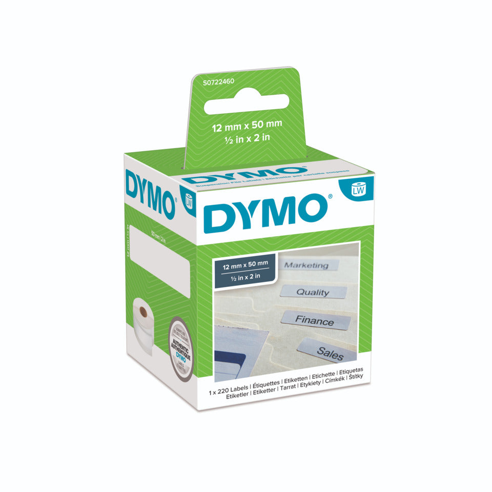 Hängemappenetikett, 50x12mm, 220 Etiketten, weiß DYMO S0722460 DYMO S0722460 99017  220ST