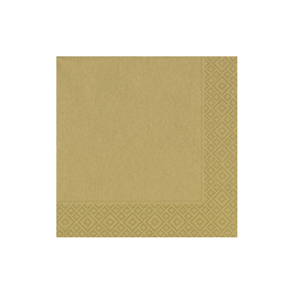 Zelltuch-Serviette, 33 x 33cm, 3-lagig, 20 Stück, gold DUNI 105804/ DUNI 105804/  Uni 33 cm 3lag