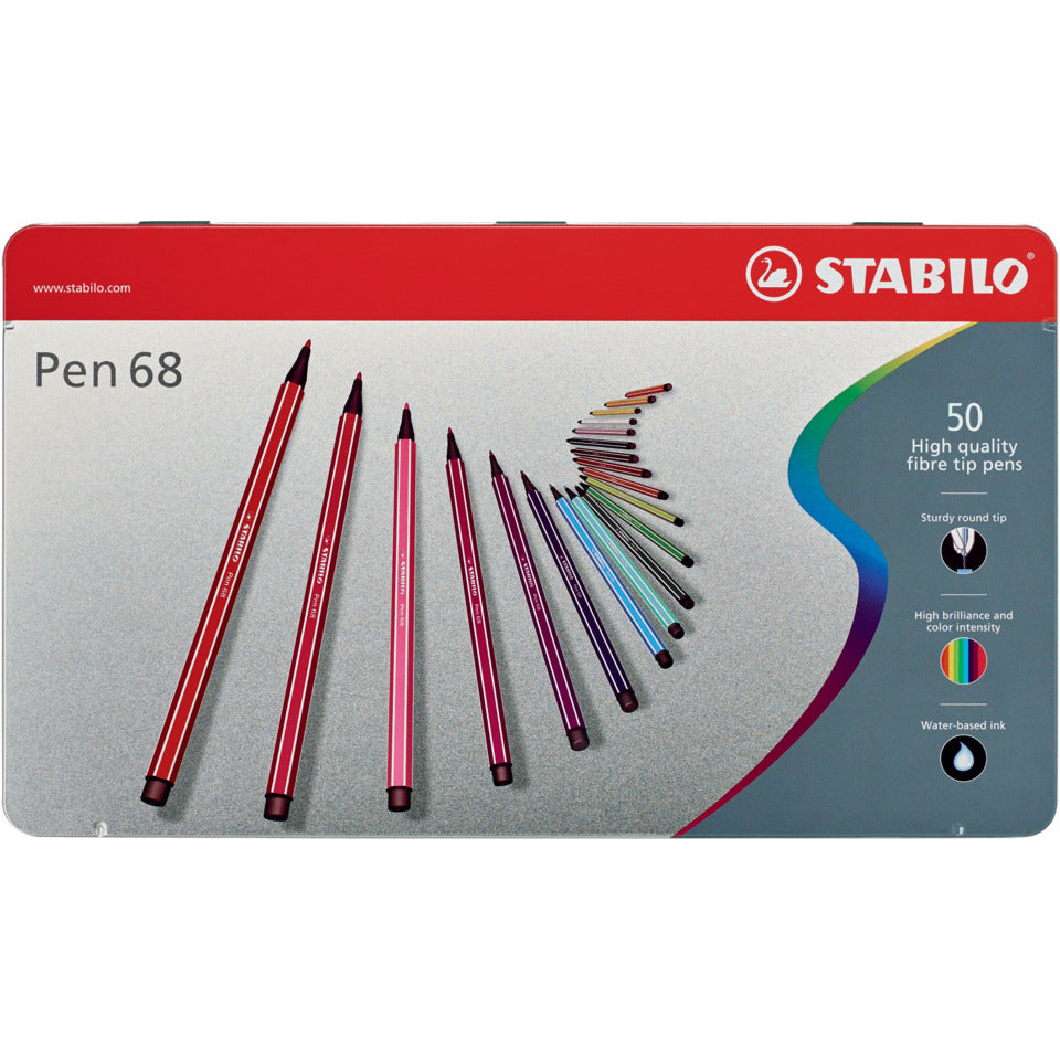 Fasermaler Pen 68, Metalletui mit 50 Stiften STABILO 6850-6 STABILO PEN 6850-6
