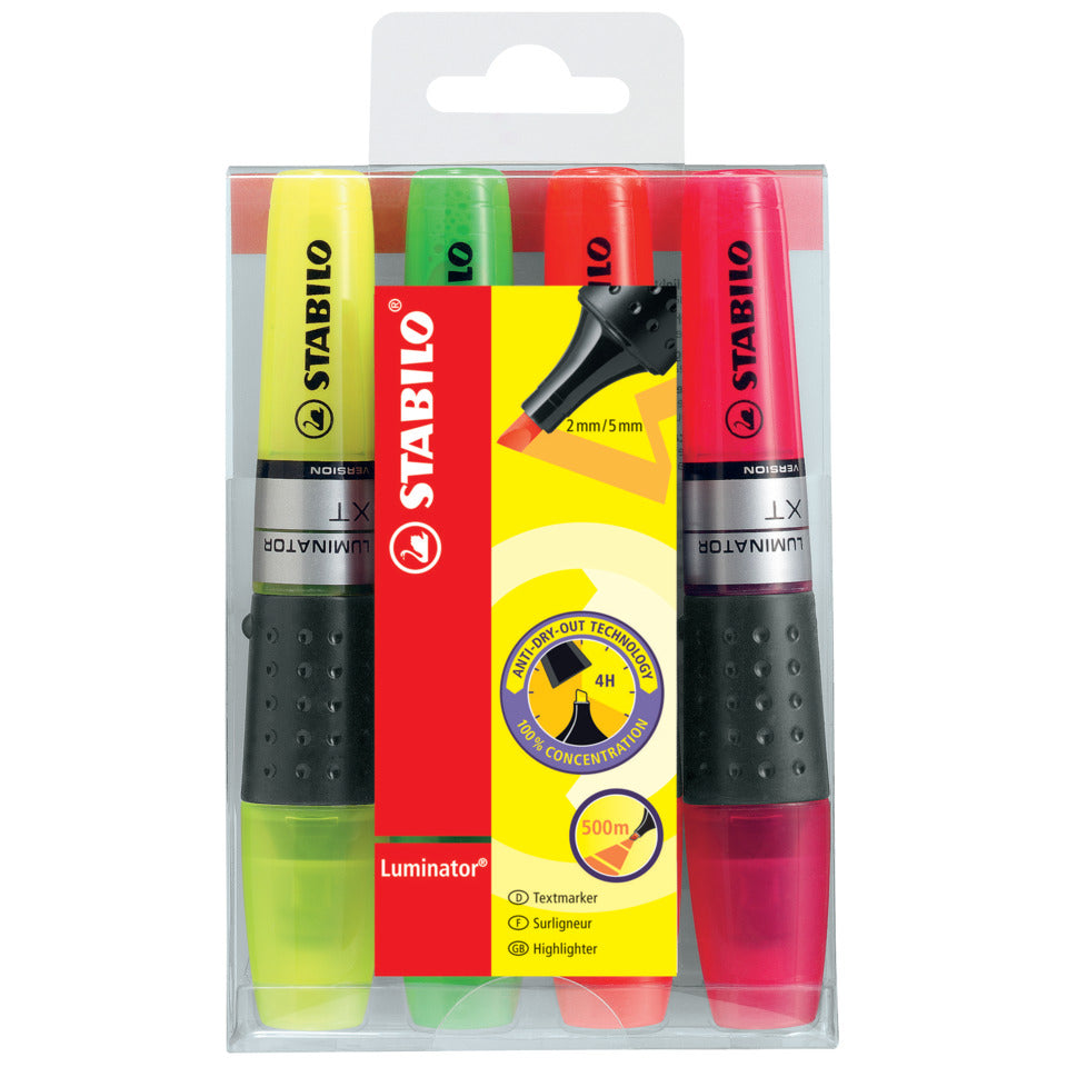 Textmarker LUMINATOR®, 2-5mm, Etui mit 4 Stiften STABILO 71/4 STABILO 71/4  Etui