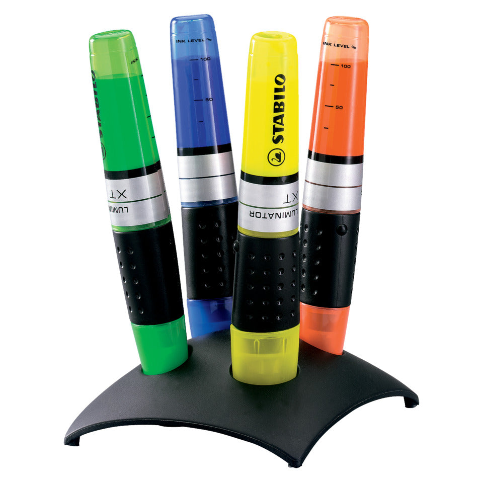 Textmarker LUMINATOR®, 2-5mm,Tischset mit 4 Stiften STABILO 7104-2 STABILO 7104-2  4 Farben sortiert