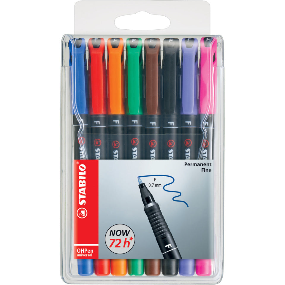 Folienstift OHPen universal, 0,7 mm, permanent, Etui mit 8 Stiften STABILO 842/8 STABILO 842/8 permanent