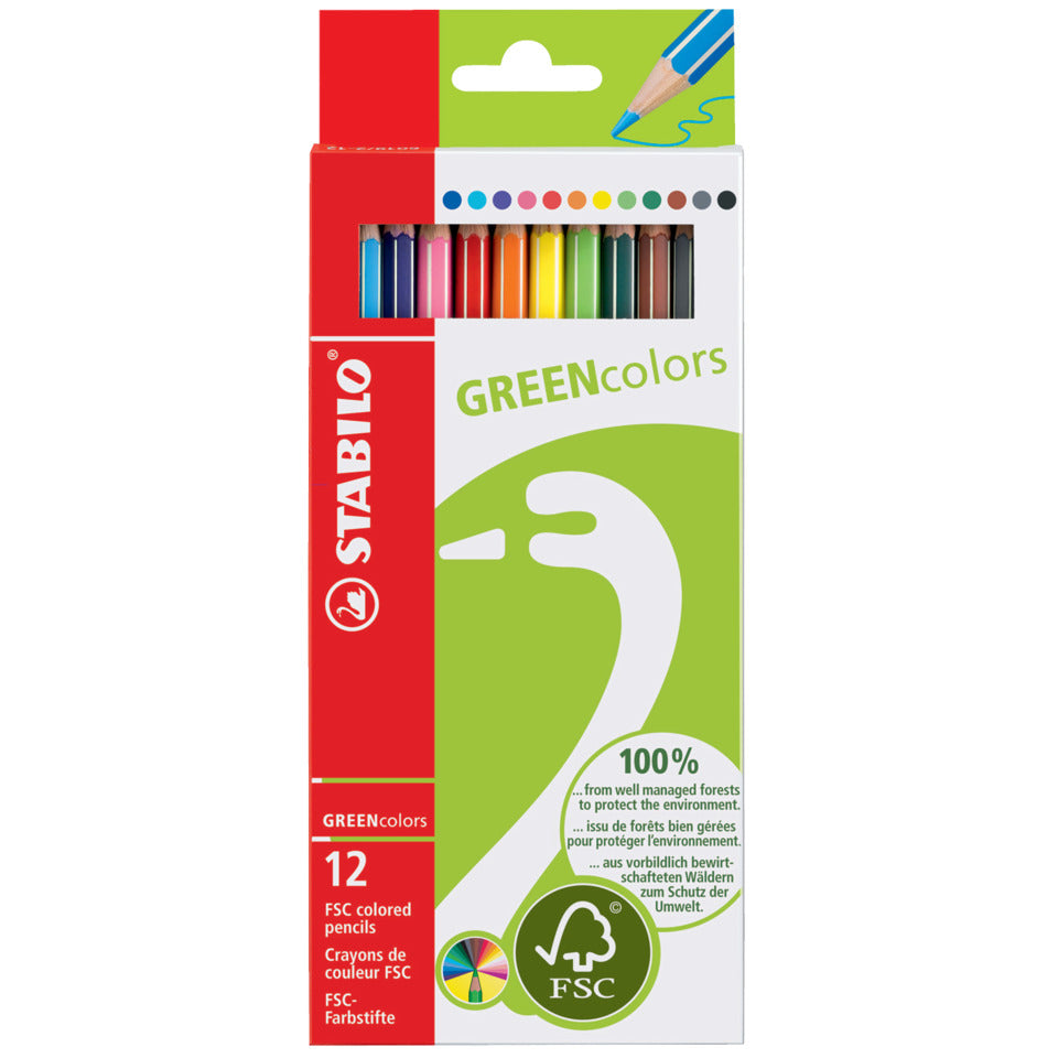 Farbstifte GREENcolors, Kartonetui mit 12 Stiften STABILO 6019/2-121 STABILO 6019/2-121  Kartonetui