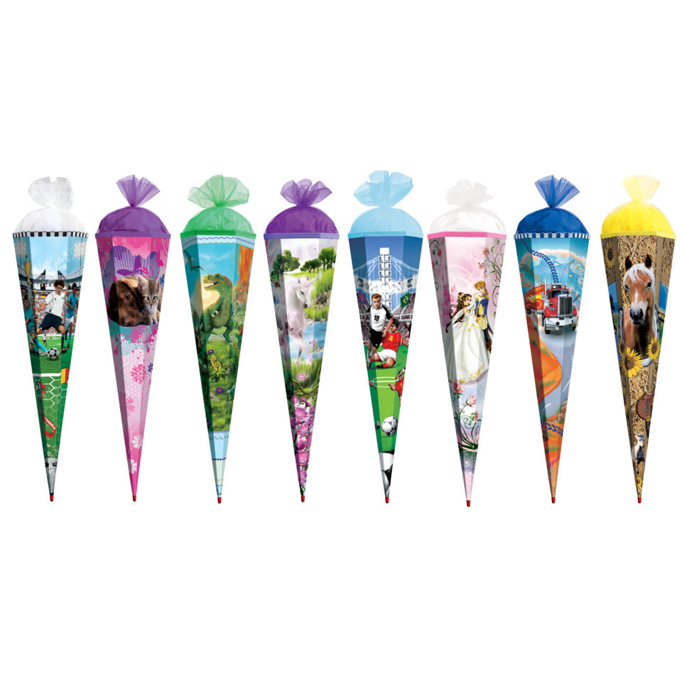 Schultüte, Sortiment 1, 85cm, 6-eckig, Tüllverschluss ROTH 6785991 ROTH 6785991 Tüllverschl.
