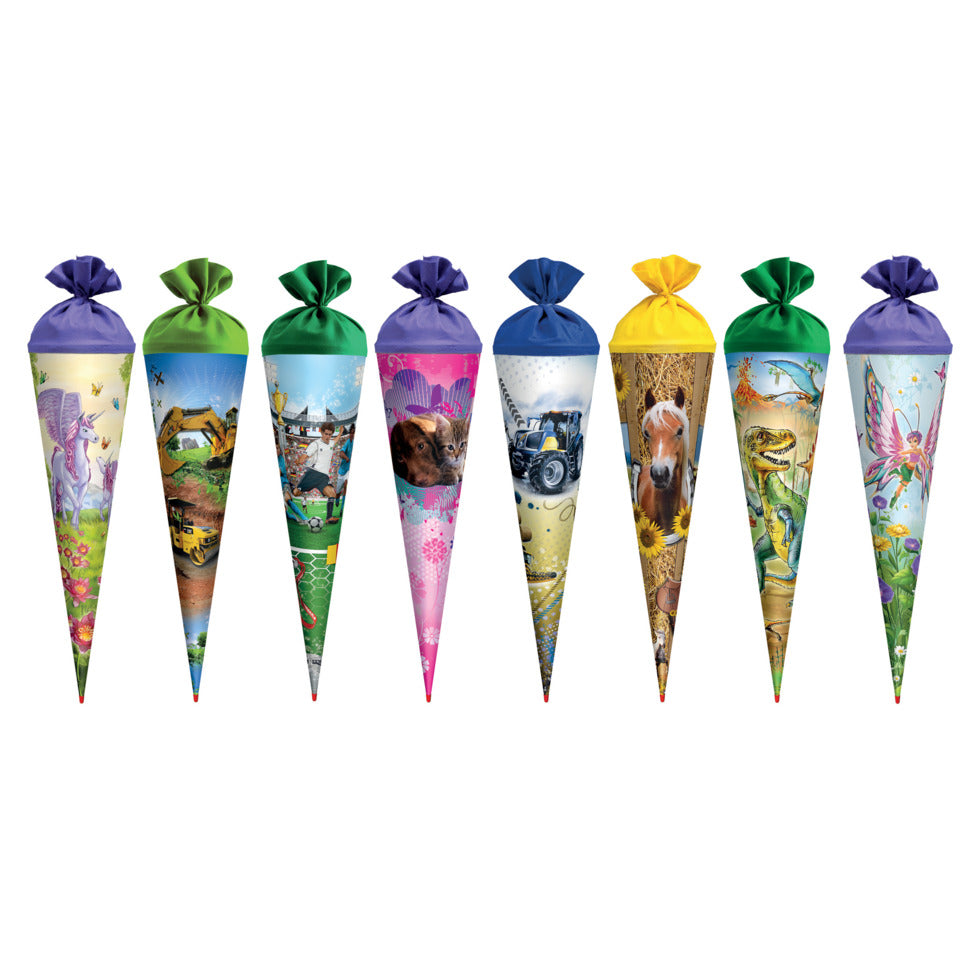 Schultüte. Sortiment 1, 70cm, rund, Filzverschluss ROTH 6770991 ROTH 6770991 Filzverschl.