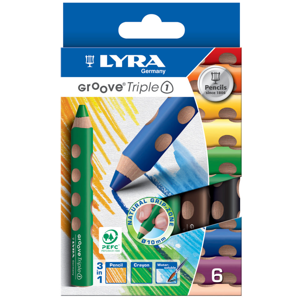 Aquarellfarbstift Groove Triple 1, 6 Stück LYRA L3831060 LYRA L3831060 Triple 1