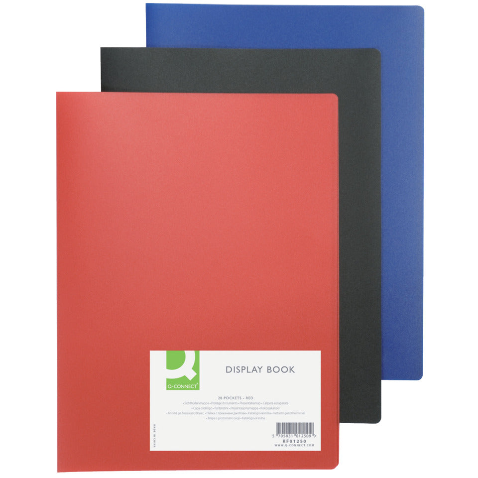 Sichtmappe, A4, 20 Hüllen, blau Q-CONNECT KF01251 Q-CONNECT KF01251 20 Hüllen