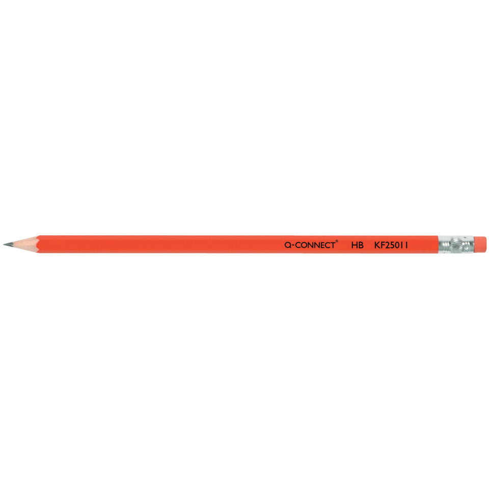 Bleistift mit Radierer, HB, rot Q-CONNECT KF25011