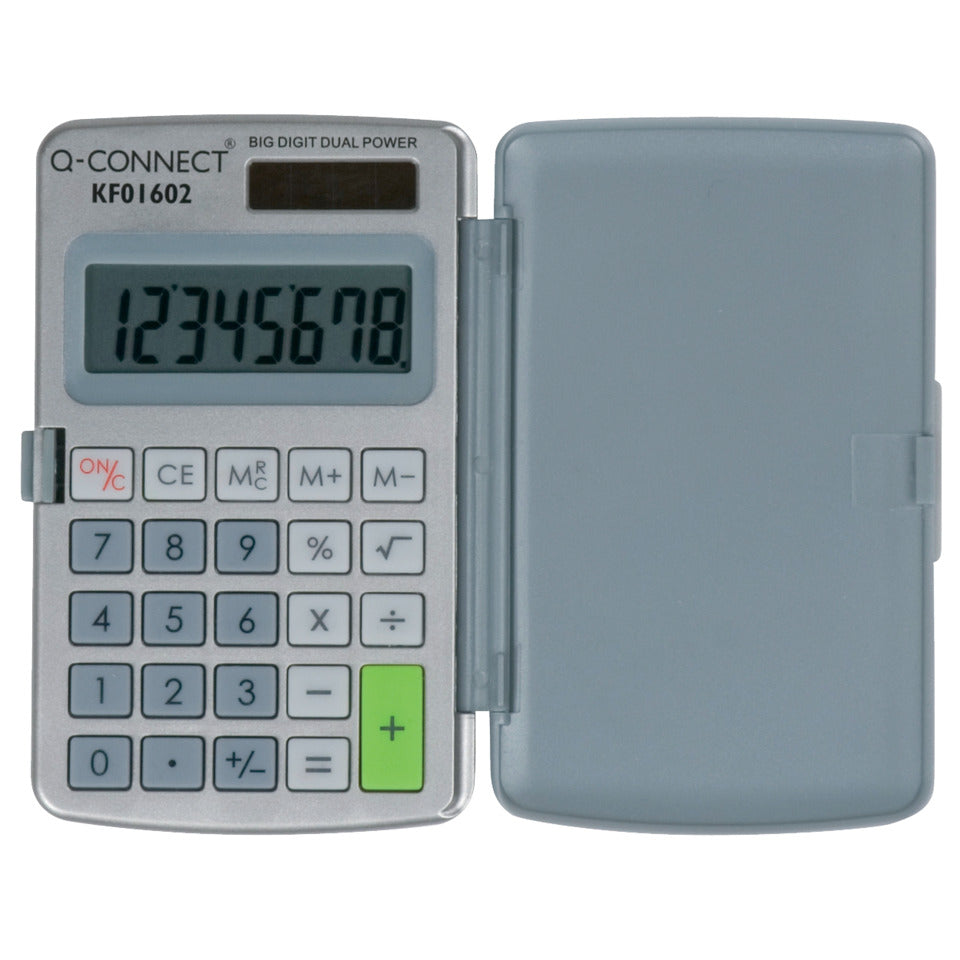Taschenrechner, 8-stellig, Solar, 57x100x9,5mm Q-CONNECT KF01602 Q-CONNECT KF01602 57x100x9,5mm BxHxT