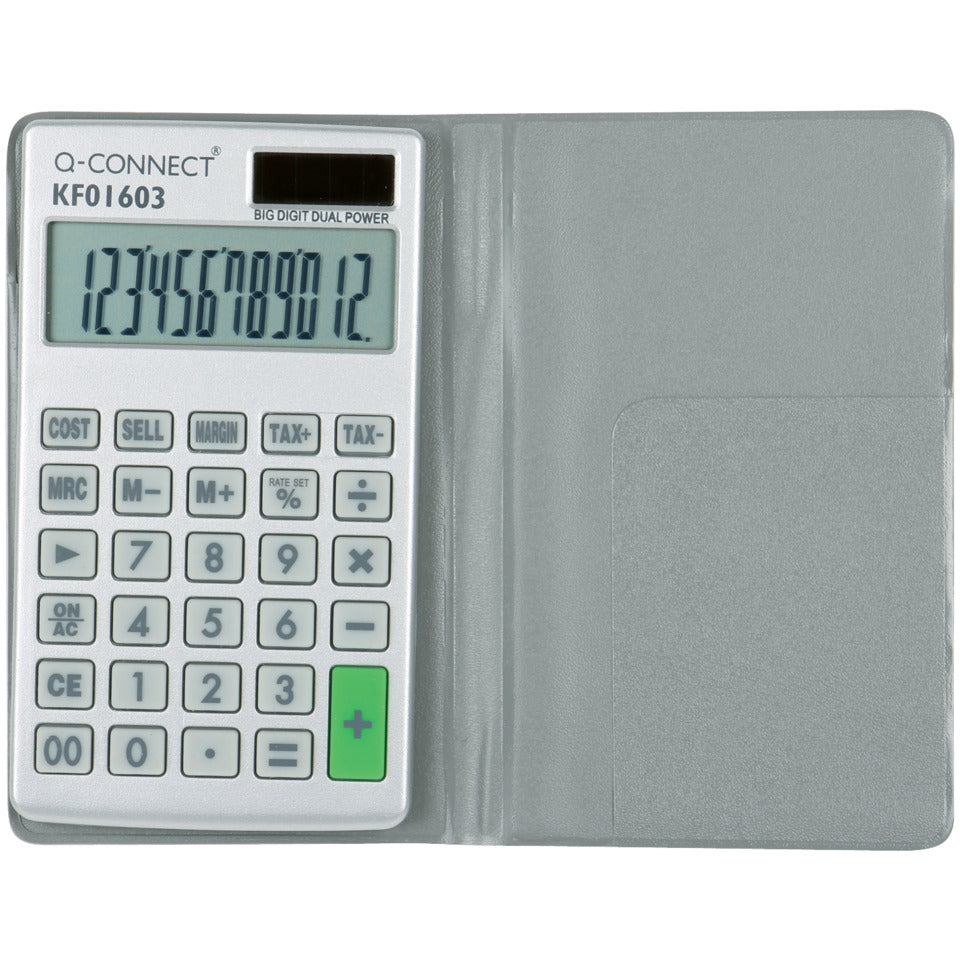 Taschenrechner, 12-stellig, Solar, 70x15x120mm Q-CONNECT KF01603 Q-CONNECT KF01603 70x15x120 mm BxHxT