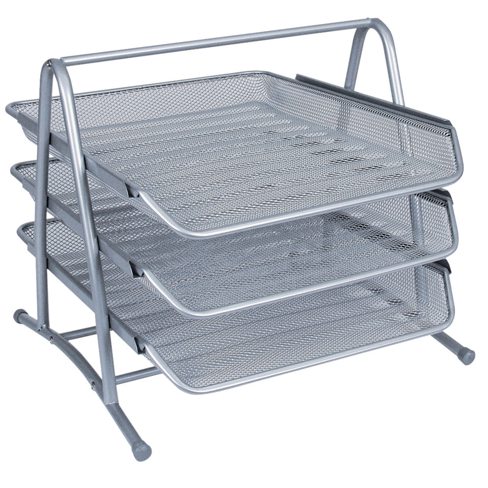 Briefablageset, 3 Fächer, silber Q-CONNECT KF00822 Q-CONNECT KF00822 3 Fächer