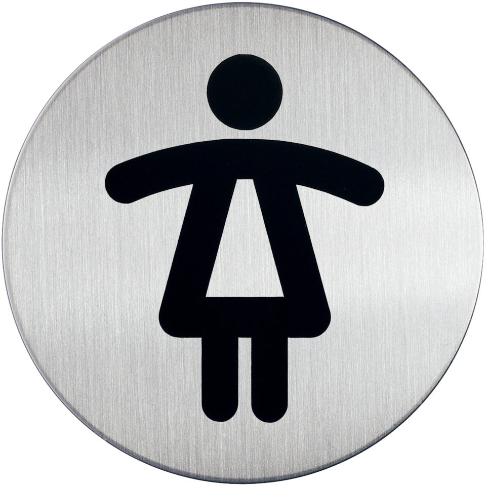 Hinweisschild PICTO "WC Damen", Ø 83 mm, Edelstahl, metallic silber DURABLE 4904 23 DURABLE 4904 23 D83mm