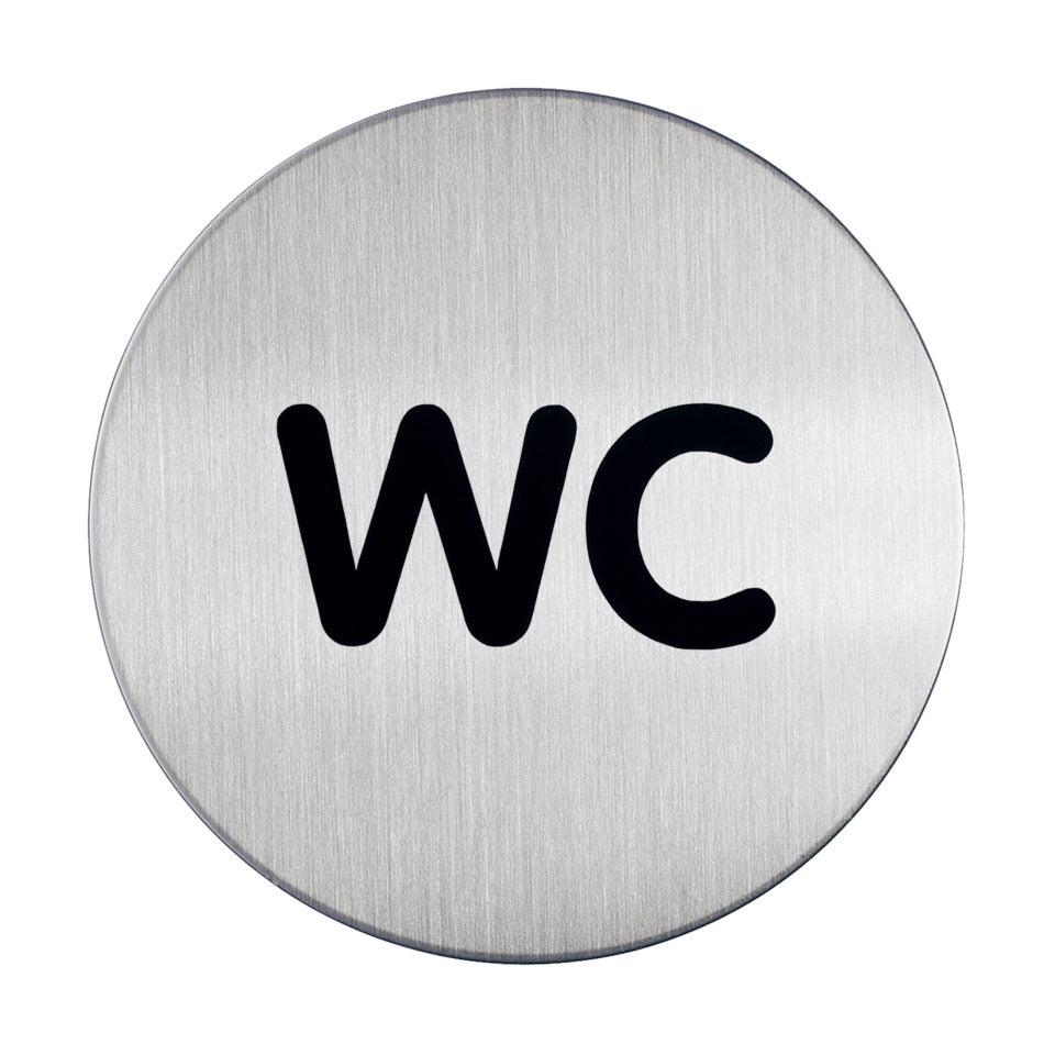 Hinweisschild PICTO "WC", Ø 83 mm, Edelstahl, metallic silber DURABLE 4907 23 DURABLE 4907 23 D83mm