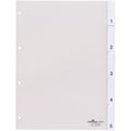 Register, Hartfolie, blanko, transparent, DIN A4, 210/225 x 297 mm, 5 Blatt DURABLE 6820 19 DURABLE 6820 19 5 tlg,