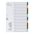 Register, PP, blanko, farbiger Verlauf, DIN A4, 210/220 x 297 mm, 10 Blatt DURABLE 6740 27 DURABLE 6740 27 farbige Taben