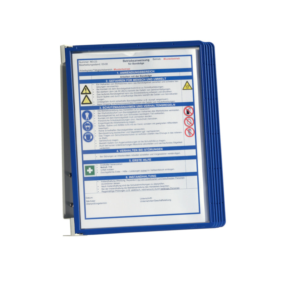 Sichttafelwandhalter VARIO® WALL 5, inkl. 5 Sichttafeln in d.blau, 265 x 345 mm DURABLE 5551 07 DURABLE 5551 07 Vario Wall 5