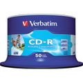 CD-R Rohlinge - 700MB/80Min, 52-fach/Spindel, bedruckbar, 50 Stück VERBATIM 43309 VERBATIM 43343