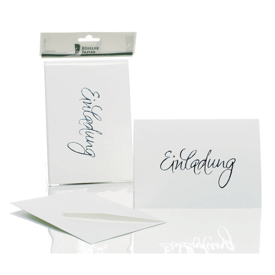 Briefkarte Einladung, B6hd, 220g/m², 5/5, weiß RÖSSLER 1181955009 RÖSSLER 1181955009  EINLADUNG