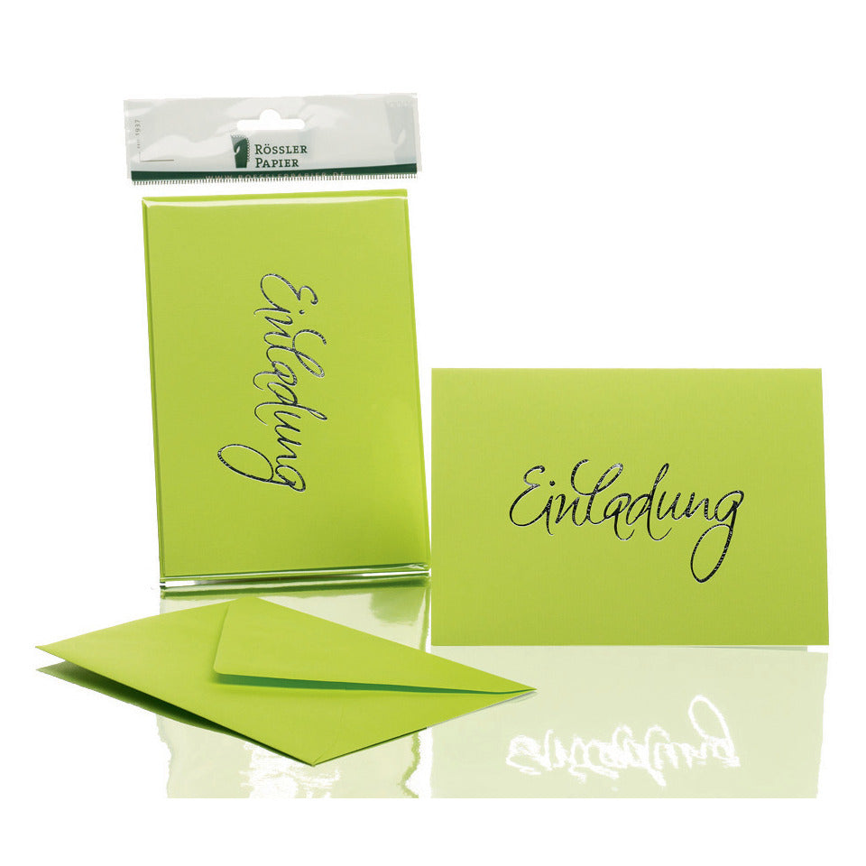 Briefkarte Einladung, B6hd, 220g/m², 5/5 Stück, maigrün RÖSSLER 1181955022 RÖSSLER 1181955022  EINLADUNG