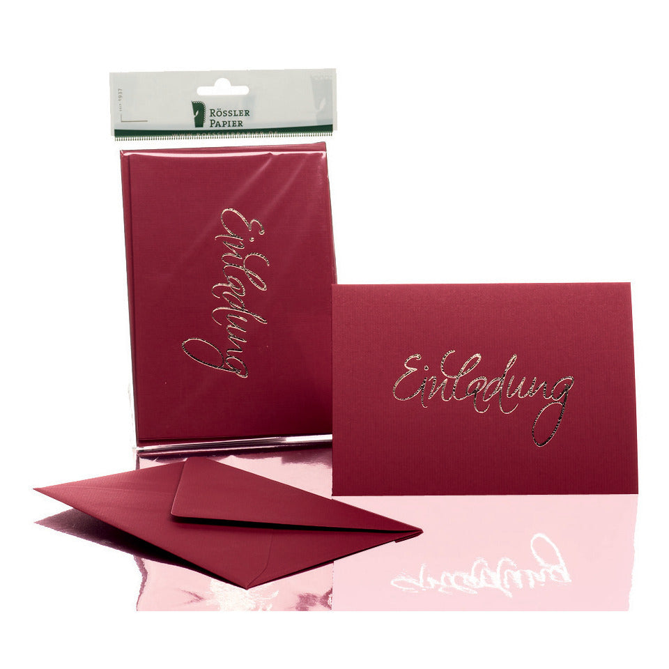 Briefkarte Einladung, B6hd, 220g/m², 5/5 Stück, rosso RÖSSLER 1181955072 RÖSSLER 1181955072  EINLADUNG