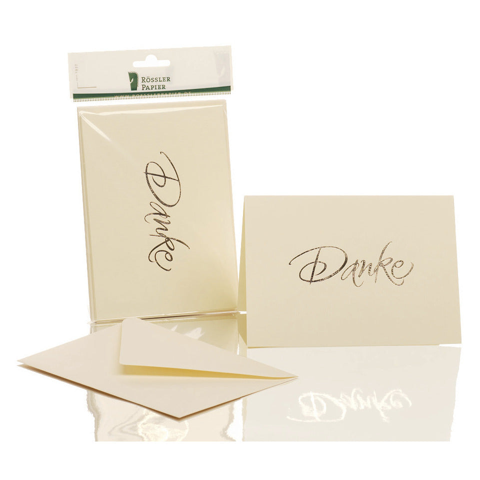 Briefkarte Danke, B6hd, 5/5 Stück, chamois RÖSSLER 1181956008 RÖSSLER 1181956008  DANKE