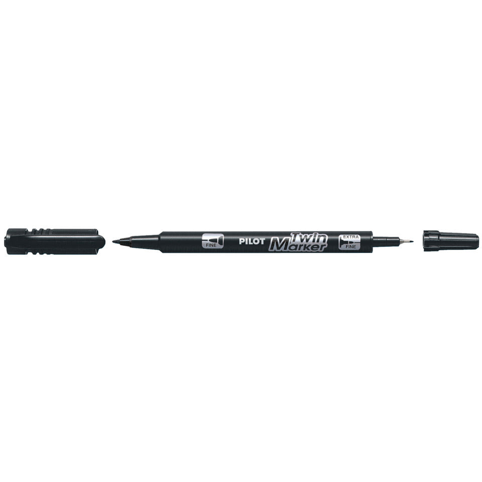 Permanent Marker Twin Marker, umweltfreundlich, 0.8/2.0mm (EF/F), schwarz PILOT SCA-TM-BG-B 4045701 PILOT BEGREEN SCA-TM-BG-B 4045701