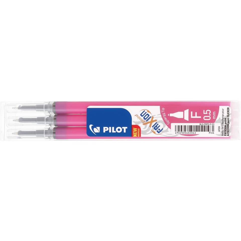 Tintenrollermine FriXion Point/Clicker, 0,3mm, 3 Stück, pink PILOT BLS-FRP5-P-S3 PILOT 2265 009F BLS-FRP5-P