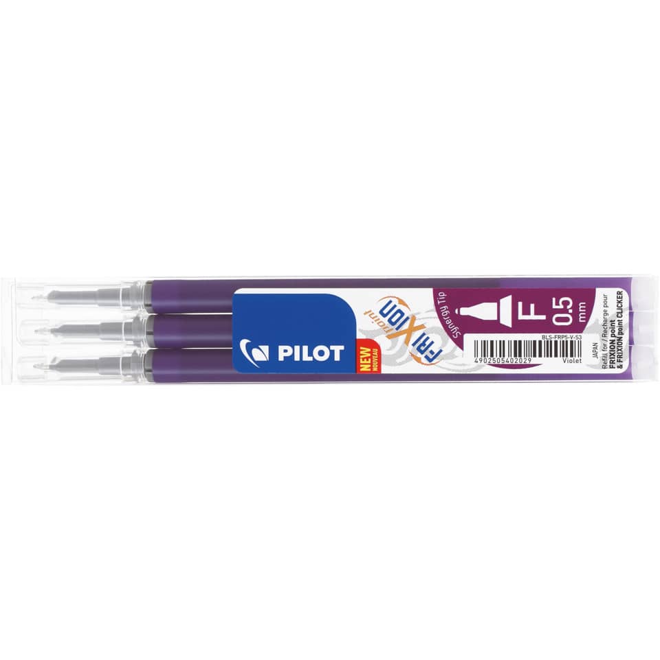 Tintenrollermine FriXion Point/Clicker, 0,3mm, 3 Stück, violett PILOT BLS-FRP5-V-S3 PILOT 2265 008F BLS-FRP5-V