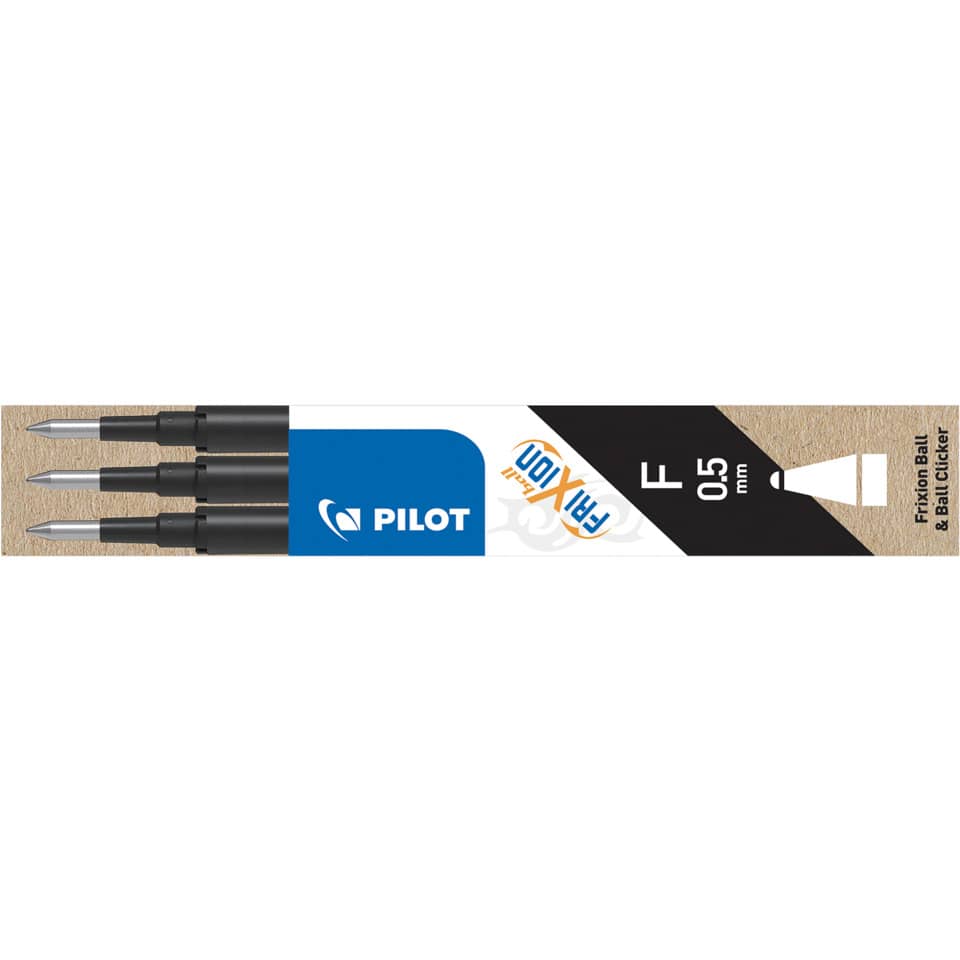 Tintenrollermine FriXion Ball/Clicker, 0,3mm, 3 Stück, schwarz PILOT BLS-FR5-S3-B PILOT 2276001F BLS-FR5-S3-B