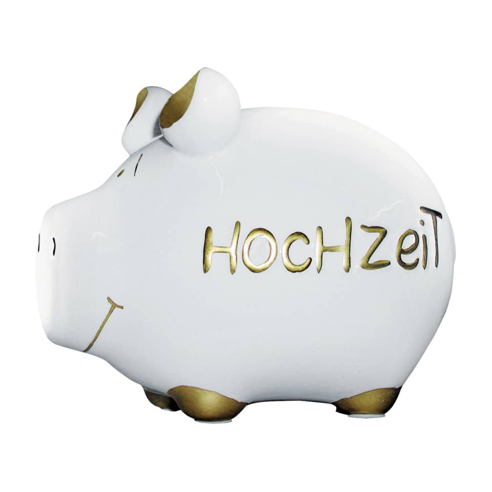 Sparschwein klein "Hochzeit", 12,5 x 9 x 9 cm, Keramik KCG 10026890 KCG 100637/10026890 Hochzeit