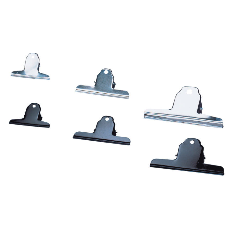 Briefklemmer, Metall, fabig lackiert, 75 mm, schwarz, 10 Stück ALCO 770S11