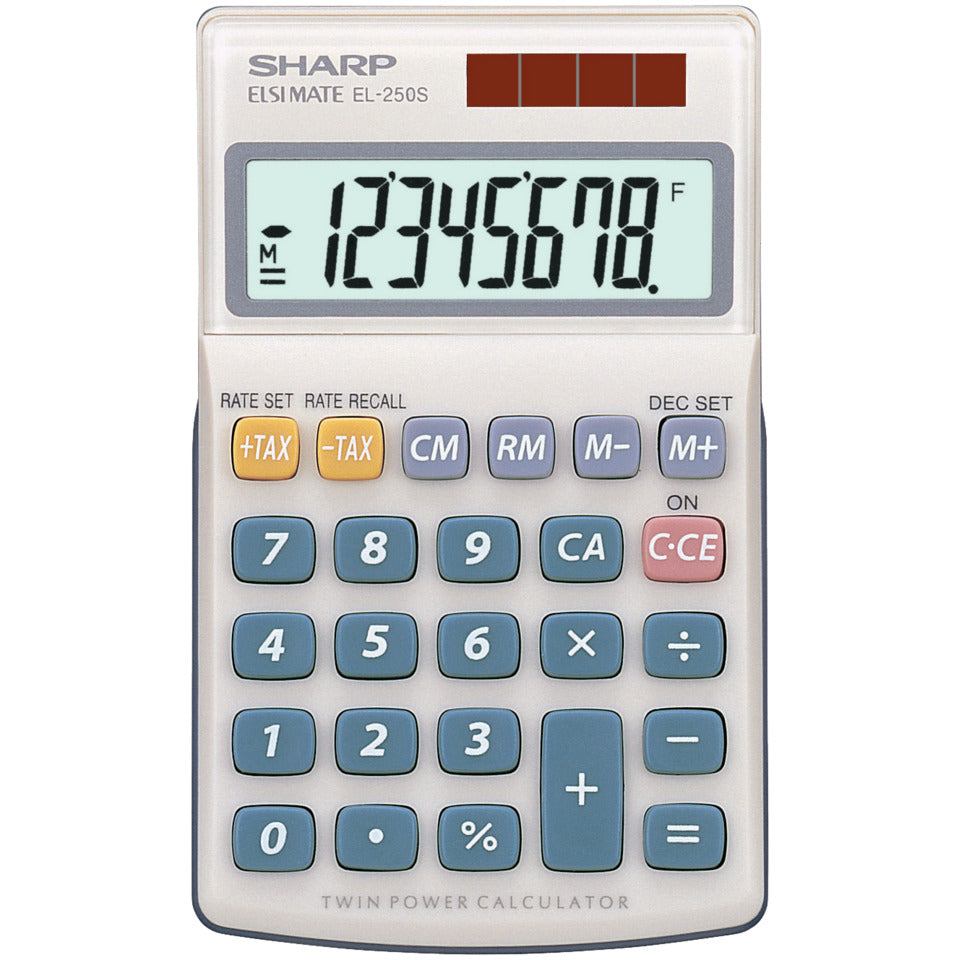 Taschenrechner weiß 8 stellig, Solar SHARP SH-EL250S SHARP EL250S