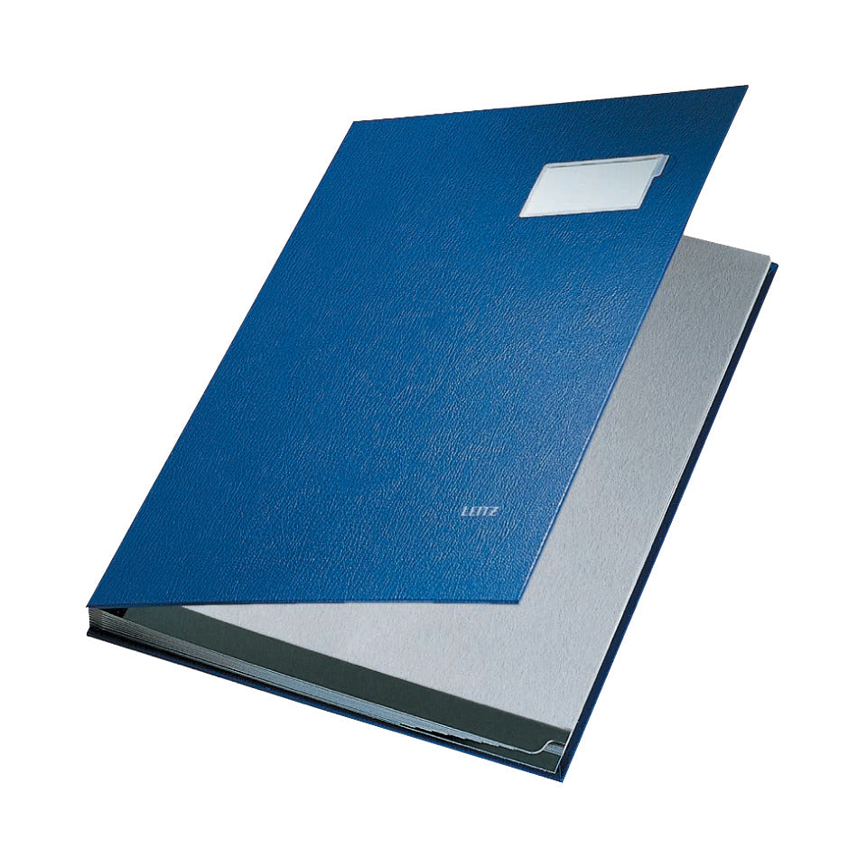 Unterschriftsmappe, 10 Fächer, Überzug PP, blau LEITZ 5701-00-35 LEITZ 5701-00-35 Einband PP-kaschiert